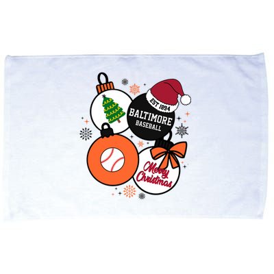 Merry Christmas Baltimore Baseball Est 1894 Microfiber Hand Towel