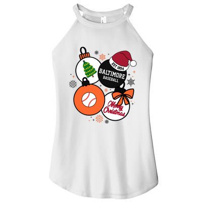 Merry Christmas Baltimore Baseball Est 1894 Women's Perfect Tri Rocker Tank