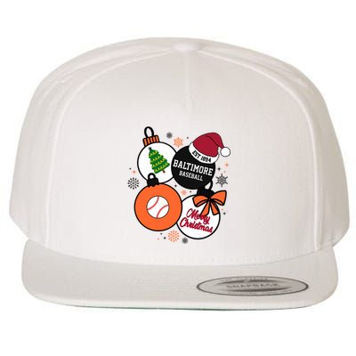 Merry Christmas Baltimore Baseball Est 1894 Wool Snapback Cap