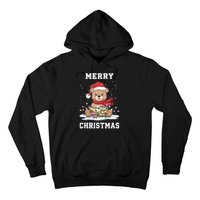 Merry Christmas Bear Santa Hat Christmas Lights Xmas Eve Tank Top Hoodie