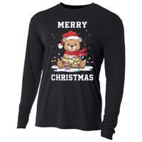 Merry Christmas Bear Santa Hat Christmas Lights Xmas Eve Tank Top Cooling Performance Long Sleeve Crew