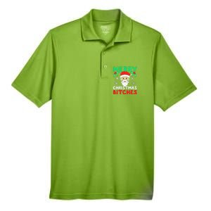 Merry Christmas Bitches Inappropriate Christmas Men's Origin Performance Pique Polo