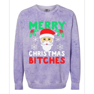 Merry Christmas Bitches Inappropriate Christmas Colorblast Crewneck Sweatshirt