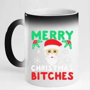 Merry Christmas Bitches Inappropriate Christmas 11oz Black Color Changing Mug