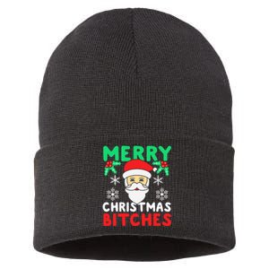 Merry Christmas Bitches Inappropriate Christmas Sustainable Knit Beanie