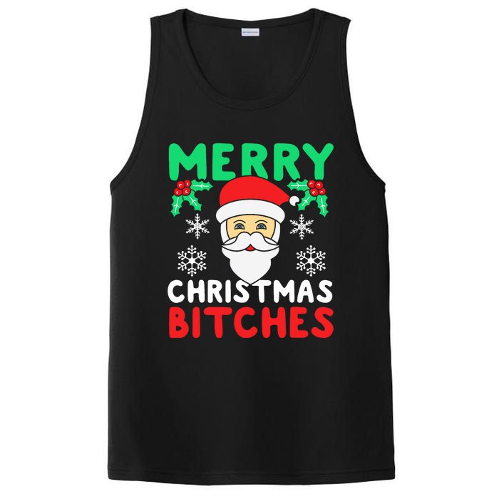 Merry Christmas Bitches Inappropriate Christmas PosiCharge Competitor Tank