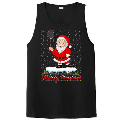 Merry Christmas Badminton Shuttlecock Santa Lights Xmas Cool Gift PosiCharge Competitor Tank