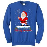 Merry Christmas Badminton Shuttlecock Santa Lights Xmas Cool Gift Sweatshirt