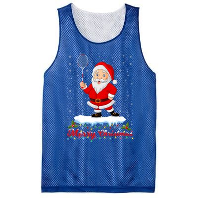 Merry Christmas Badminton Shuttlecock Santa Lights Xmas Cool Gift Mesh Reversible Basketball Jersey Tank