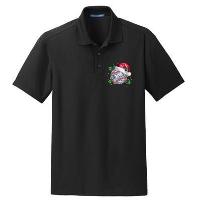 Merry Christmas Baseball Disco Ball Santa Hat Xmas Light Dry Zone Grid Polo