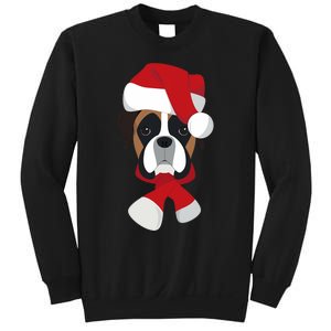 Merry Christmas Boxer Dog With Santa Hat Sweatshirt