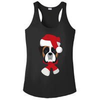 Merry Christmas Boxer Dog With Santa Hat Ladies PosiCharge Competitor Racerback Tank