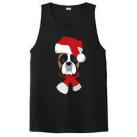 Merry Christmas Boxer Dog With Santa Hat PosiCharge Competitor Tank