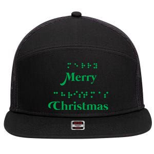 Merry Christmas Braille Alphabet Dots Xmas Top Holiday Gifts Long Sleeve 7 Panel Mesh Trucker Snapback Hat