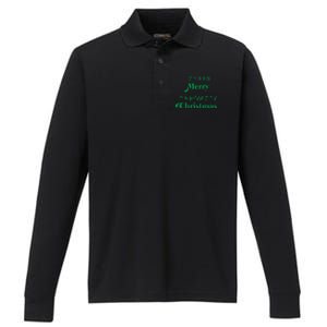 Merry Christmas Braille Alphabet Dots Xmas Top Holiday Gifts Long Sleeve Performance Long Sleeve Polo