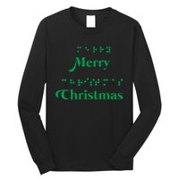 Merry Christmas Braille Alphabet Dots Xmas Top Holiday Gifts Long Sleeve Long Sleeve Shirt