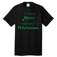 Merry Christmas Braille Alphabet Dots Xmas Top Holiday Gifts Long Sleeve Tall T-Shirt