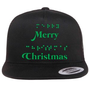 Merry Christmas Braille Alphabet Dots Xmas Top Holiday Gifts Long Sleeve Flat Bill Trucker Hat