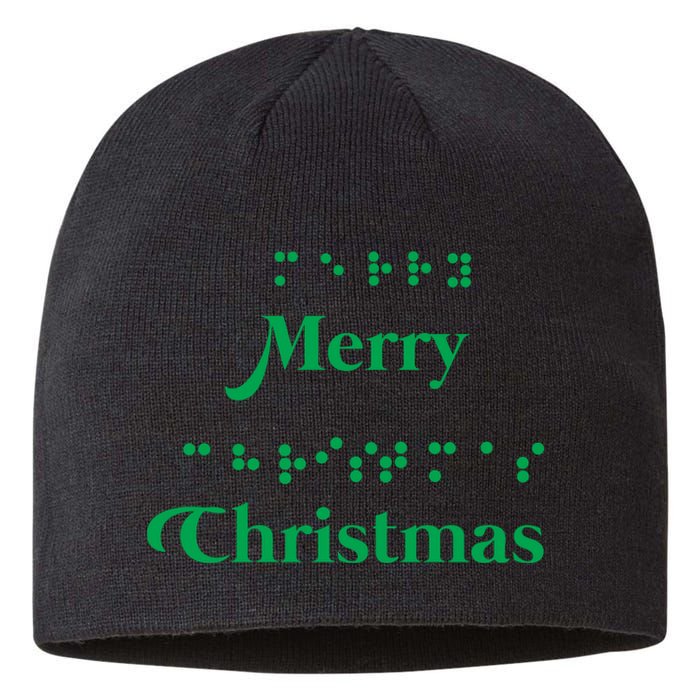 Merry Christmas Braille Alphabet Dots Xmas Top Holiday Gifts Long Sleeve Sustainable Beanie