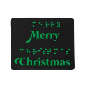 Merry Christmas Braille Alphabet Dots Xmas Top Holiday Gifts Long Sleeve Mousepad