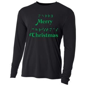 Merry Christmas Braille Alphabet Dots Xmas Top Holiday Gifts Long Sleeve Cooling Performance Long Sleeve Crew