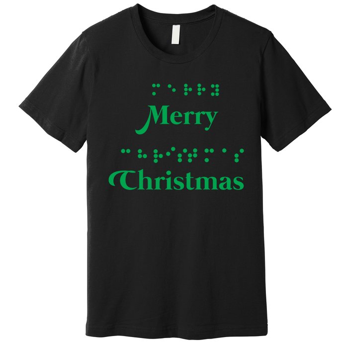 Merry Christmas Braille Alphabet Dots Xmas Top Holiday Gifts Long Sleeve Premium T-Shirt