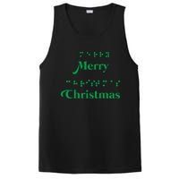 Merry Christmas Braille Alphabet Dots Xmas Top Holiday Gifts Long Sleeve PosiCharge Competitor Tank