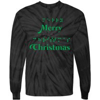 Merry Christmas Braille Alphabet Dots Xmas Top Holiday Gifts Long Sleeve Tie-Dye Long Sleeve Shirt