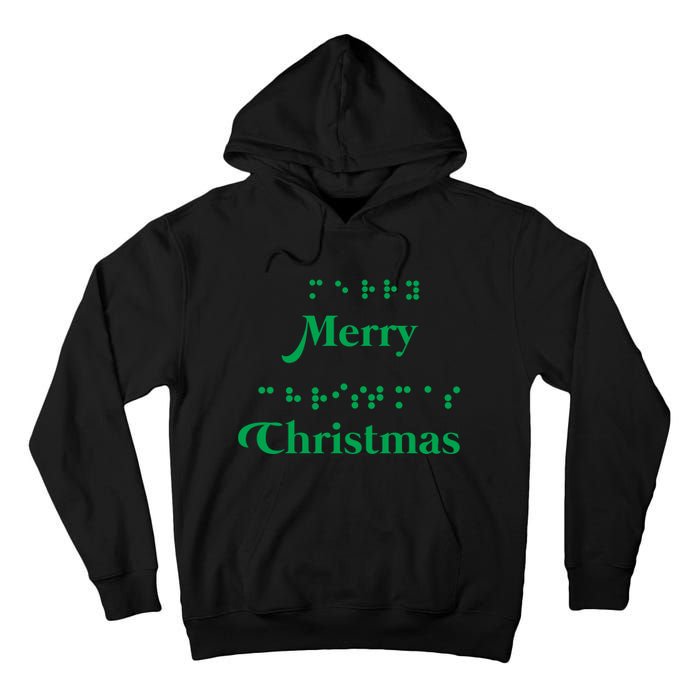 Merry Christmas Braille Alphabet Dots Xmas Top Holiday Gifts Long Sleeve Tall Hoodie