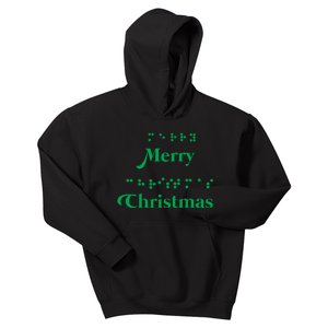 Merry Christmas Braille Alphabet Dots Xmas Top Holiday Gifts Long Sleeve Kids Hoodie