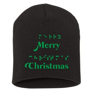 Merry Christmas Braille Alphabet Dots Xmas Top Holiday Gifts Long Sleeve Short Acrylic Beanie