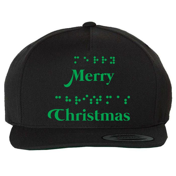 Merry Christmas Braille Alphabet Dots Xmas Top Holiday Gifts Long Sleeve Wool Snapback Cap