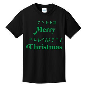 Merry Christmas Braille Alphabet Dots Xmas Top Holiday Gifts Long Sleeve Kids T-Shirt