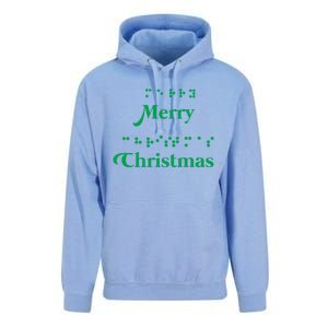 Merry Christmas Braille Alphabet Dots Xmas Top Holiday Gifts Long Sleeve Unisex Surf Hoodie