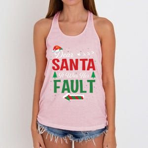 Matching Christmas Couples Gift Dear Santa It Was Her Fault Meaningful Gift Women's Knotted Racerback Tank