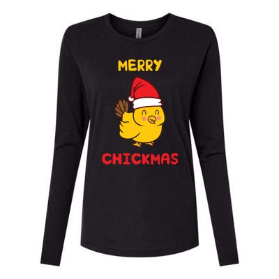 Merry Chickmas Cute Baby Chick Farm Christmas Funny Gift For Gift Womens Cotton Relaxed Long Sleeve T-Shirt