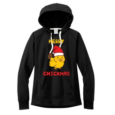 Merry Chickmas Cute Baby Chick Farm Christmas Funny Gift For Gift Women's Fleece Hoodie