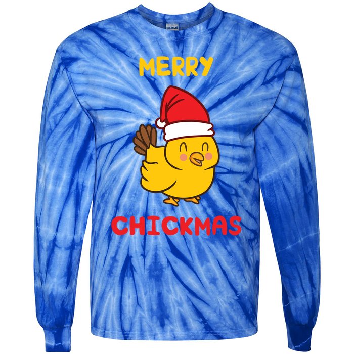 Merry Chickmas Cute Baby Chick Farm Christmas Funny Gift For Gift Tie-Dye Long Sleeve Shirt