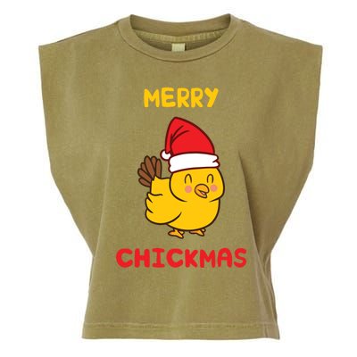 Merry Chickmas Cute Baby Chick Farm Christmas Funny Gift For Gift Garment-Dyed Women's Muscle Tee