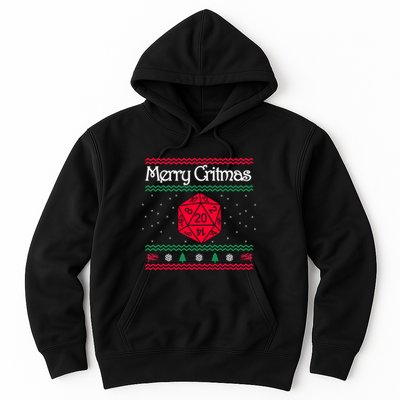 Merry Critmas Christmas D20 Rpg Board Game Role Play Hoodie