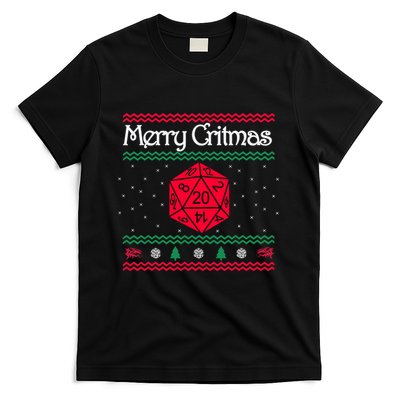 Merry Critmas Christmas D20 Rpg Board Game Role Play T-Shirt