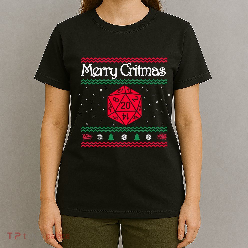 Merry Critmas Christmas D20 Rpg Board Game Role Play T-Shirt