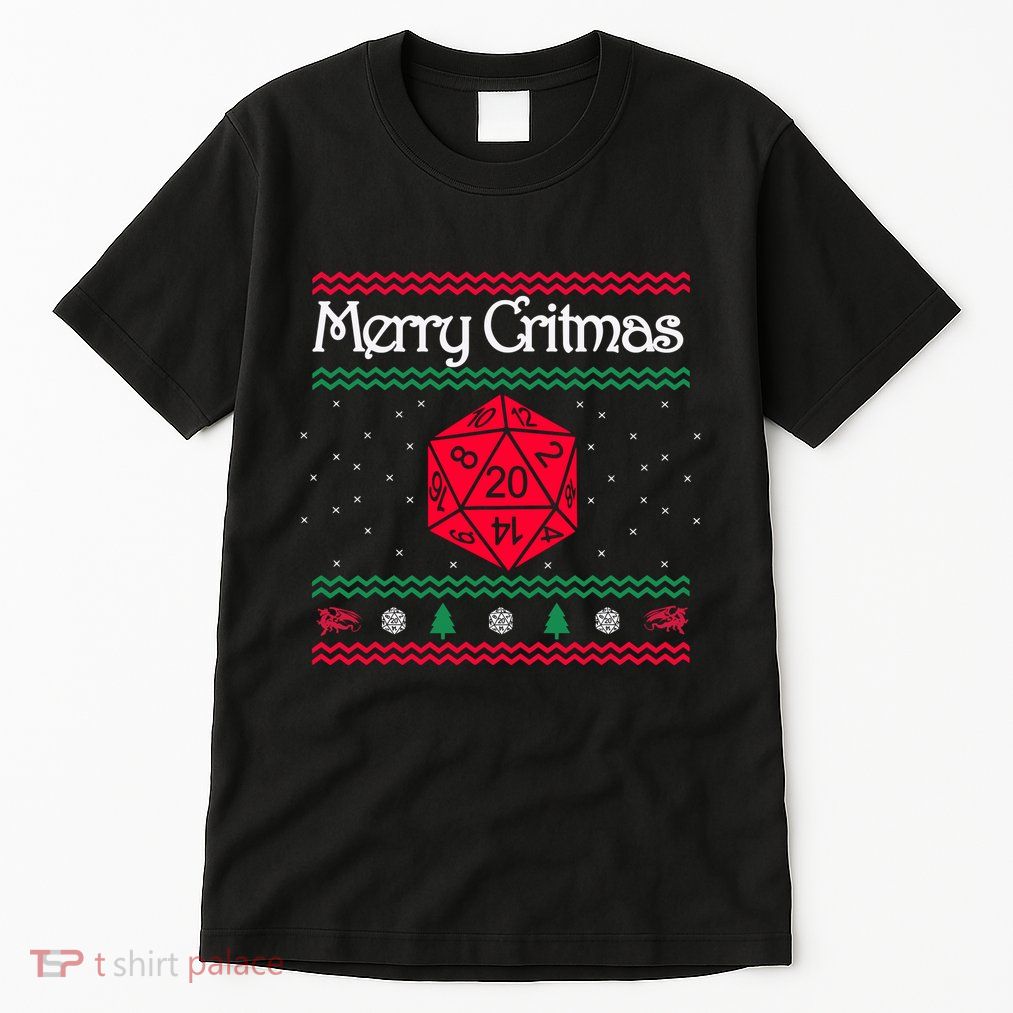 Merry Critmas Christmas D20 Rpg Board Game Role Play Tall T-Shirt