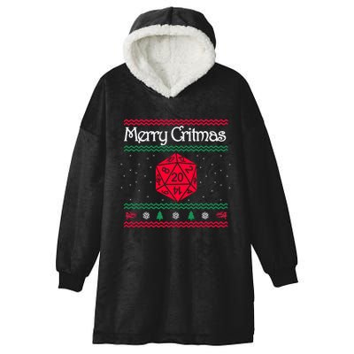 Merry Critmas Christmas D20 Rpg Board Game Role Play Hooded Wearable Blanket