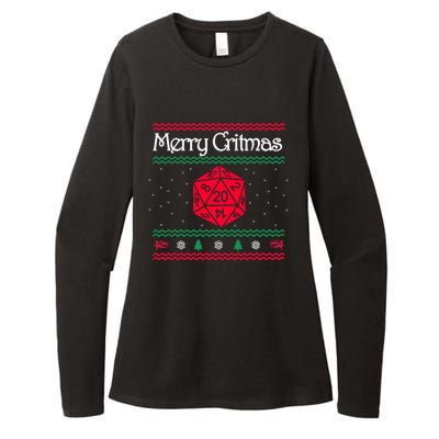 Merry Critmas Christmas D20 Rpg Board Game Role Play Womens CVC Long Sleeve Shirt