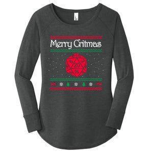 Merry Critmas Christmas D20 Rpg Board Game Role Play Women's Perfect Tri Tunic Long Sleeve Shirt