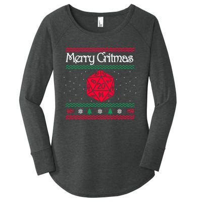 Merry Critmas Christmas D20 Rpg Board Game Role Play Women's Perfect Tri Tunic Long Sleeve Shirt