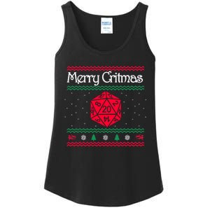 Merry Critmas Christmas D20 Rpg Board Game Role Play Ladies Essential Tank