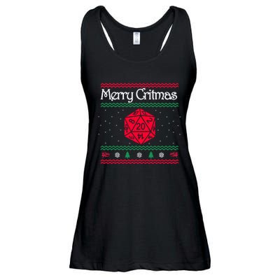 Merry Critmas Christmas D20 Rpg Board Game Role Play Ladies Essential Flowy Tank