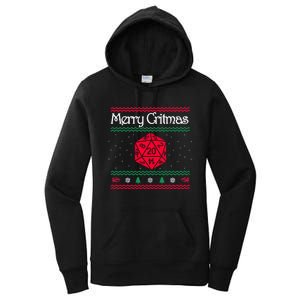 Merry Critmas Christmas D20 Rpg Board Game Role Play Women's Pullover Hoodie